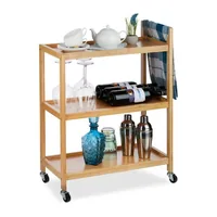 relaxdays Bartrolley Bambus 76.5 x 30 cm, Nature - Tiefe: 30 cm - Breite: 58 cm - Höhe: 76.5 cm - Detailmaterial: Bambus - Grundmaterial: Bambus