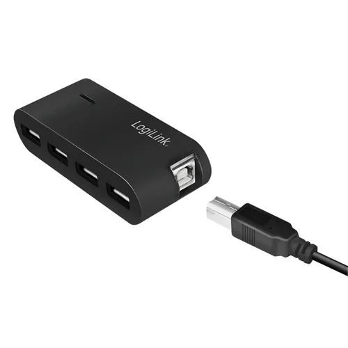 LogiLink UA0085 Schnittstellen-Hub USB 2.0 Type-A 480 Mbit/s Schwarz