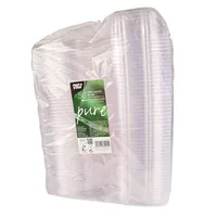 Papstar Salatschale PLA PURE 500 ml 50 Stück - Detailfarbe: Transparent - Materialtyp: Biokunststoff - Material: Biobasierter Kunststoff aus nachwachsenden Rohstoffen - Kunststoff - Polylactid Acid (PLA)