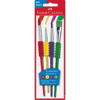 Faber-Castell Borstenpinsel Soft-Touch 4 Grössen - Art: Flachpinsel - Aquarellpinsel - Linienpinsel - Borstenpinsel Nr. 12 - Borstenpinsel Nr. 6 - Anwendungsbereich: Acrylfarben - Aquarell - Set: Ja