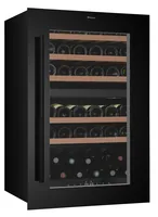 Trisa Einbauweinkühlschrank Dual Zone Schwarz, Rechts - Beleuchtung: Ja - Energieeffizienzklasse EnEV 2020: Keine - Bauart: Einbaugerät - Einbaunormen: CH 55 - Tiefe: 59.2 cm - Einbaumodell: Ja