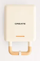 Create Waffeleisen Stone 2 in 1 Compact Wollweiss - Leistung: 800 W - Anzahl pro Durchgang: 1 - Motiv: Würfel