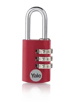 Yale Zahlenschloss YE3CB 20/21 Rot Aluminium/Stahl - Schlossart: Zahlenschloss - Set: Nein - Aussenanwendung: Nein