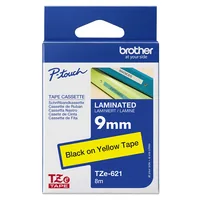 BROTHER P-Touch TZE-621 black on yellow 9mm