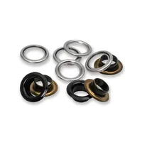 Prym Ösen + Scheiben 11 mm, Schwarz-Silber - Verpackungseinheit: 20 Stück - Detailfarbe: Silber - Schwarz - Produkttyp: Ösen
