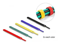 Delock Klettkabelbinder Mehrfarbig 150 mm x 12 mm, 10 Stück - Breite: 12 mm - Länge: 150 mm - Produkttyp: Klettkabelbinder - Ausstattung Kabelmanagement: Wiederverwendbar - Haftend - Verpackungseinheit: 10 Stück - Material: Kunststoff