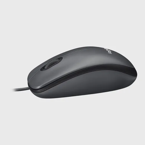 Logitech Maus M100 Optical - Maus-Typ: Standard - Maus Features: Scrollrad - Bedienungsseite: Universal - Detailfarbe: Schwarz - Verbindungsart: Verkabelt - Schnittstelle: USB-A