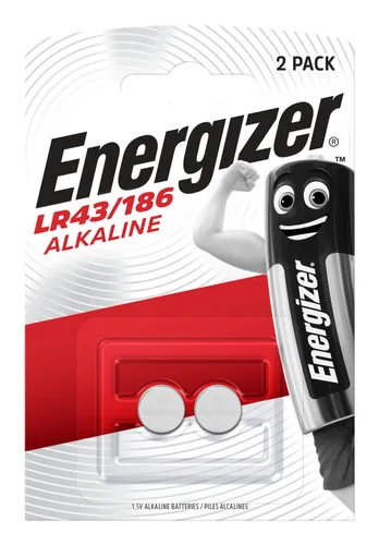 Energizer Knopfzelle Alkaline LR43 / 186 , 2 Stück - Gewicht: 1.5 g - Verpackungseinheit: 2 Stück - Chemisches System: Alkali Mangan - Batterietyp Bauform: LR43 / V12GA / PX86A / A86 / LR1142 / L1142 / AG12 / 186 / KA86 - Anwendung: Knopfzellen - Spannung