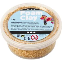 Creativ Company Modelliermasse Foam Clay Metallic 35 g Gold - Packungsgrösse: 35 g - Set: Nein - Anwender: Kinder - Hobbyanwender - Detailfarbe: Gold - Modelliermasse Art: Modelliermasse - Trocknung: Lufttrocknend