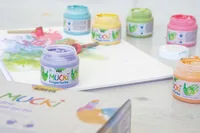 Kreul Fingerfarbe Mucki 150 ml, 6 Stück - Art: Fingerfarbe - Detailfarbe: Orange - Gelb - Türkis - Grün - Rosa - Lila - Set: Ja - Verpackungseinheit: 6 Stück