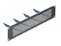 DELOCK 19"" Blindpanel mit runden Löchern 2 HE schwarz