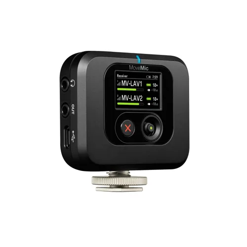 Shure MoveMic Kamera-Empfänger - Bauweise: Empfänger - Anwendungsbereich: Konferenz - Video - Gesang & Sprache - Wandlerprinzip: Keine Angabe - Richtcharakteristik: Kugel - Schnittstellen: Bluetooth - Set: Nein