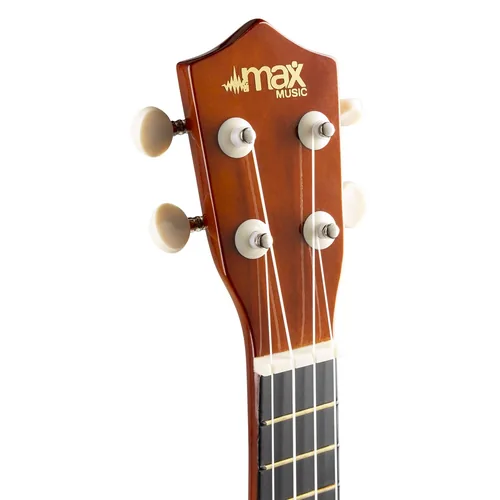 MAX Ukulele UKEY Set Soprano Dunkel Natur 21 Zoll