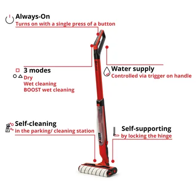 Einhell Hartbodenreiniger Cleanexxo Solo - Produkttyp: Hartbodenreiniger - Eigenschaften: Abnehmbarer Wassertank