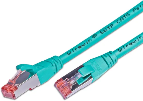 Wirewin Patchkabel RJ-45 - RJ-45, Cat 6, S/FTP, 0.5 m, Türkis - Detailfarbe: Türkis - Form: Rund - Verpackungseinheit: 1 Stück - Zusatzfunktionen: Längenaufdruck auf Stecker - Mit Klinkenschutz - Länge: 0.5 m - Produkttyp: Patchkabel