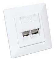 INTELLINET 2-Port Cat6a 10G RJ45-Unterputzdose STP weiß