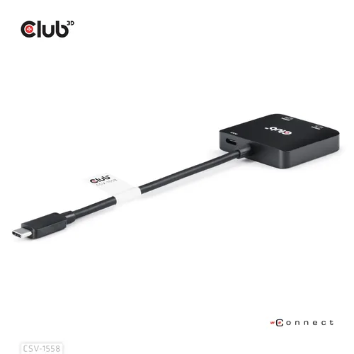 CLUB3D USB-C® Hub to Dual HDMI™ 4K60Hz M/F+PD3.0 100 Watt