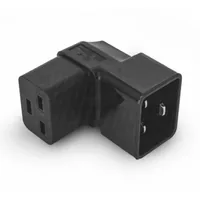 Alpha Elettronica Adapterstecker C19 - C20, frontal gewinkelt - Detailfarbe: Schwarz - Stromanschluss Seite A: C19 - Schalter: Nein - Stromanschluss Seite B: C20 - Typ: Montagestecker