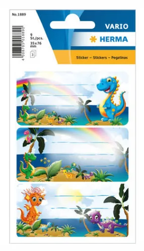 Herma Stickers Schuletiketten Dinos - Produkttyp Bucheinbandprodukte: Schuletiketten - Detailfarbe: Mehrfarbig
