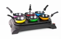 Ohmex OHM-PRT-3444POT crepiera 6 crepe 1000 W Nero, Blu, Verde, Arancione, Rosa, Rosso, Giallo