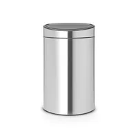 Brabantia Abfalleimer Touch Bin 40 l, New Matt Steel - Anzahl Behälter: 1 - Detailfarbe: Silber - Fassungsvermögen: 40 l - Form: Rund - Material: Edelstahl