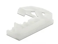 Delock Flachbandkabelhalter mit Verschlussclip selbstklebend schraubbar natur 10 Stück