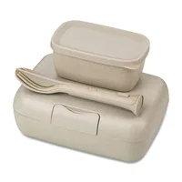 Koziol Lunchbox Candy Set 4-teilig, Sand/Gelb - Materialtyp: Biokunststoff - Unterteilungsmöglichkeit: Ja - Material: Biozirkulärer Kunststoff - Detailfarbe: Sand - Gelb - Spülmaschinenfest: Ja - Set: Ja