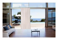 Casa Leon Outdoor-Fertigvorhang Acrisol 140 x 245 cm, Beige - Breite: 140 cm - Höhe: 245 cm - Nachhaltigkeit: Nicht angegeben - Aufhängung: Clic Gleiter - Vorhangtyp: Vorhang mit Faltenband - Motiv: Ohne Motiv