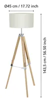 EGLO Leuchten Stehleuchte LANTADA natur exkl. E27 1x60W - Betriebsart: Netzbetrieb - Lampensockel: E27 - Farbtemperatur Kelvin: Je nach Leuchtmittel - Gesamtleistung: 60 W - Dimmbar: nicht dimmbar - Lichtfarbe: Je nach Leuchtmittel
