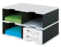STYRO Styrodoc duo Jumbo 268-02229 schwarz/grau 4 Fächer