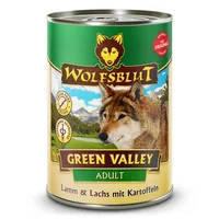 Wolfsblut Nassfutter Dog Dose Green Valley, 395g - Tierbedürfnis: Kein besonderes Bedürfnis - Geschmacksrichtung: Lamm - Fisch - Zertifikate: Keine Zertifizierung - Fleischsorte: Lamm - Lachs - Packungsgrösse: 395 g - Futtereigenschaft: Getreidefrei - Glu