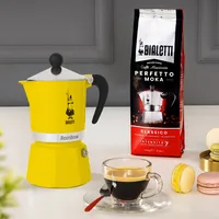 Bialetti Espressokocher Rainbow 3 Tassen, Gelb - Material: Aluminium - Kompatible Kochfelder: Glaskeramik - Gas - Elektro - Detailfarbe: Gelb - Anzahl Tassen: 3 × - Betriebsart: Manueller Betrieb