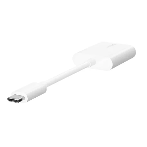 Belkin Adapter RockStar USB-C Audio + Charge Weiss - Zubehörtyp Mobiltelefone: Adapter - Detailfarbe: Weiss