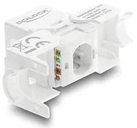 Delock Keystone-Modul RJ45 Buchse zu LSA Cat.6 UTP werkzeugfrei - Modultyp: Keystone - Anschluss Front: Buchse RJ-45 - Anschluss Rück: LSA - Medientyp: Netzwerk - Schirmung: Nein - Detailfarbe: Weiss-Schwarz