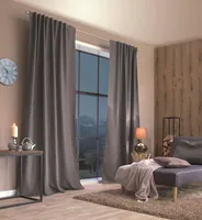 Stotz Decor AG Nachtvorhang mit Faltenband Samedan 135 cm x 145 cm, Grau - Breite: 135 cm - Höhe: 145 cm - Nachhaltigkeit: Nicht angegeben - Aufhängung: Clic Gleiter - Vorhangtyp: Vorhang mit Faltenband - Motiv: Ohne Motiv