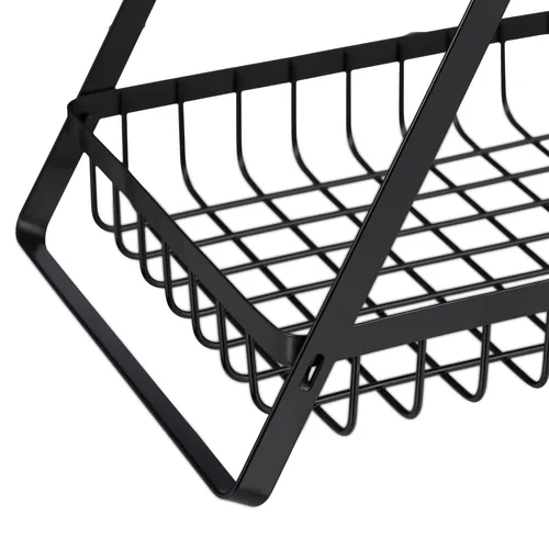 Relaxdays 4052025494421 serving basket Rectangular Iron, Wood Black