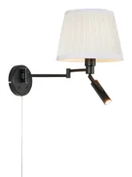 Markslöjd Pivot Wandleuchte Beige/Schwarz - Smart Home: Nicht kompatibel - Dimmbar: nicht dimmbar - Anwendungsbereich: Indoor - Betriebsart: Netzbetrieb - Zusätzliche Ausstattung: Ein/Aus-Schalter - Lampensockel: E27