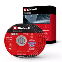 Einhell 5 Trennscheiben 115 mm - Zubehörtyp: Trennscheibe - Durchmesser: 115 mm - Für Material: Stahl - Edelstahl - Set: Ja
