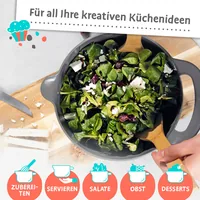 GOURMETmaxx Schüssel 4-teilig, , 4 Stück, Schwarz/Grau/Weiss - Unterteilungsmöglichkeit: Nein - Material: Kunststoff - Detailfarbe: Grau - Schwarz - Weiss - Set: Ja - Form: Rund