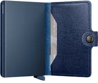 SECRID Portemonnaie Miniwallet Crisple Navy - Münzfach: Nein - RFID-Schutz: Ja - Farbe: Navy - Material: Leder - Aluminium - Verschluss: Druckknöpfe - Slider