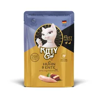 KITTY Cat Nassfutter KittyCat Filét Paté Pouch Huhn, Ente 85 g - Tierbedürfnis: Kein besonderes Bedürfnis - Geschmacksrichtung: Geflügel - Zertifikate: Keine Zertifizierung - Fleischsorte: Ente - Huhn - Packungsgrösse: 85 g - Futtereigenschaft: Getreidefr
