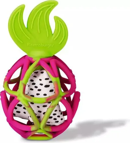 play+ Balle sensorielle: fruit du dragon FR - Material: Silikon - Alter ab: 0 Monate - Detailfarbe: Rot - Grün - Spielzeugtyp: Greifling