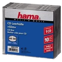 1x10 Hama CD-Leerhülle Slim-Line transp./schwarz 51275