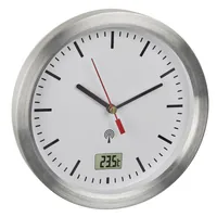 TFA Dostmann Analoge Funk-Badezimmeruhr Silber - Form: Rund - Detailfarbe: Silber - Uhrtyp: Analog - Funksignal: Ja - Funktionen: Sommer/Winterzeit automatisch - Temperaturanzeige - Detailmaterial: Glas - Metall - Kunststoff