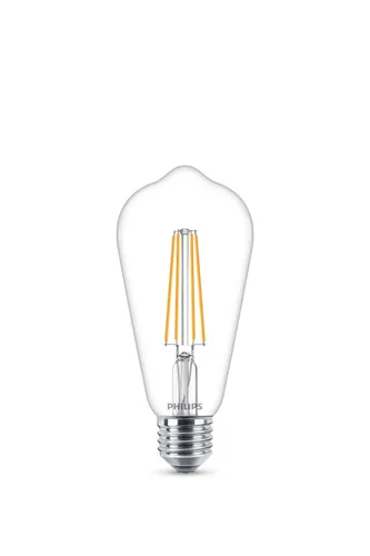 Philips Lampe LEDcla 40W E27 ST64 WW CL ND Warmweiss (WW) - Energieeffizienzklasse EnEV 2020: F - Lampensockel: E27 - Farbtemperatur Kelvin: 2700 K - Gesamtleistung: 4.3 W - Dimmbar: nicht dimmbar - Zusätzliche Ausstattung: EyeComfort