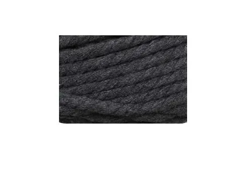 Glorex Wolle Makramee Rope gedreht 3 mm, 250 g, Anthrazit - Packungsgrösse: 1 Stück - Länge: 63 m - Material: Polyester - Baumwolle - Viskose - Detailfarbe: Anthrazit - Waschbar bei: 40 °C - Nadelstärke: 6 mm
