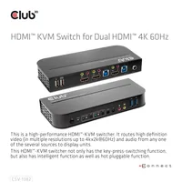 CLUB3D HDMI KVM SWITCH FOR DUAL HDMI 4K 60Hz