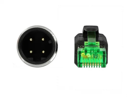 DELOCK Netzwerkkabel M12 4 Pin D-kodiert > RJ45 St PVC 2m