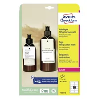 Avery Zweckform Hängeetiketten Tags 90 x 50 mm, 10 Blatt, 100 Stück - Klebehaftung: Keine - Drucker Kompatibilität: Inkjet - Laser - Anzahl Blatt: 10 × - Papierformat: A4 - Anzahl Etiketten: 100 - Etikettengrösse: 90 x 50 mm mm