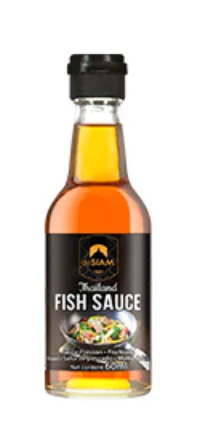 deSIAM Fish Sauce 60 ml - Produkttyp: Würze - Nährwertangabe pro: 100 ml - Energiegehalt (in kj): 337 KJ - Energiegehalt (in kcal): 81 Kcal - Fett: 0.1 g - Gesättigte Fettsäuren: 0 g